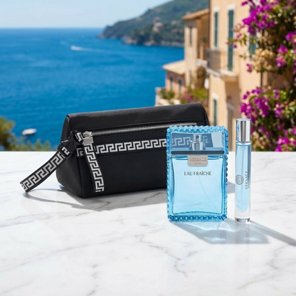 Versace Eau Fraiche 3pc Set (3.4 Oz EDT, 0.34 Oz EDT and Bag) for Men