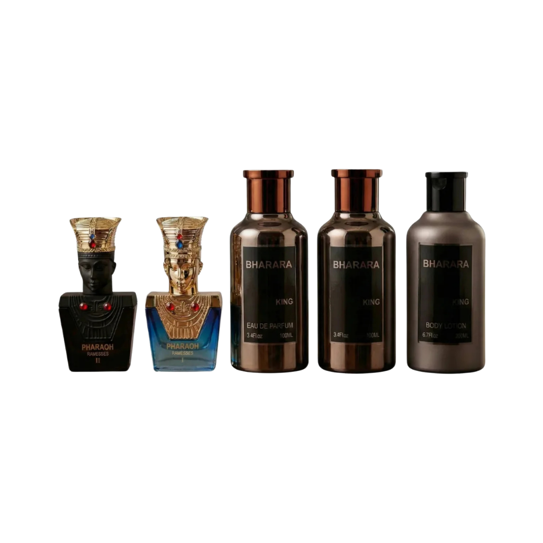 Bharara Set King  5pc Edp + Lotion + Pharaoh Minis Men
