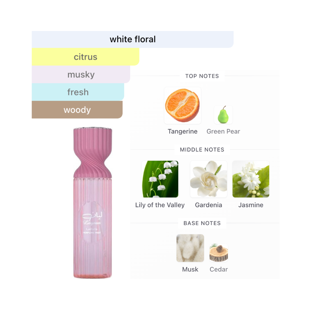 Lattafa Layaan 8.4 Oz Body Mist Women