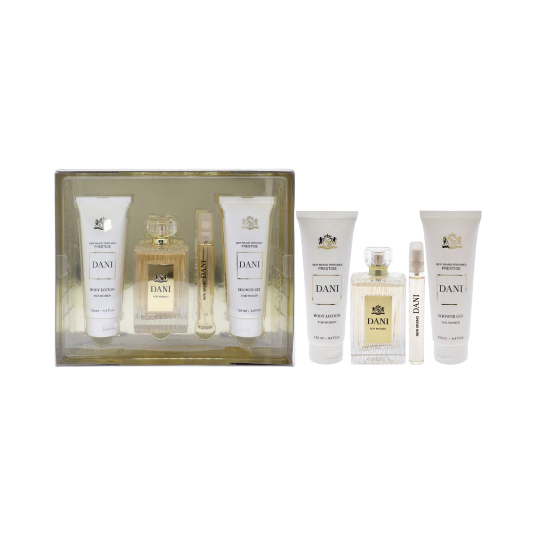 New Brand Set Prestige Dani 3.3 Oz + 4.4 Oz + 4.4 Oz + 15 Ml Edp Women