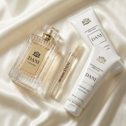 New Brand Set Prestige Dani 3.3 Oz + 4.4 Oz + 4.4 Oz + 15 Ml Edp Women