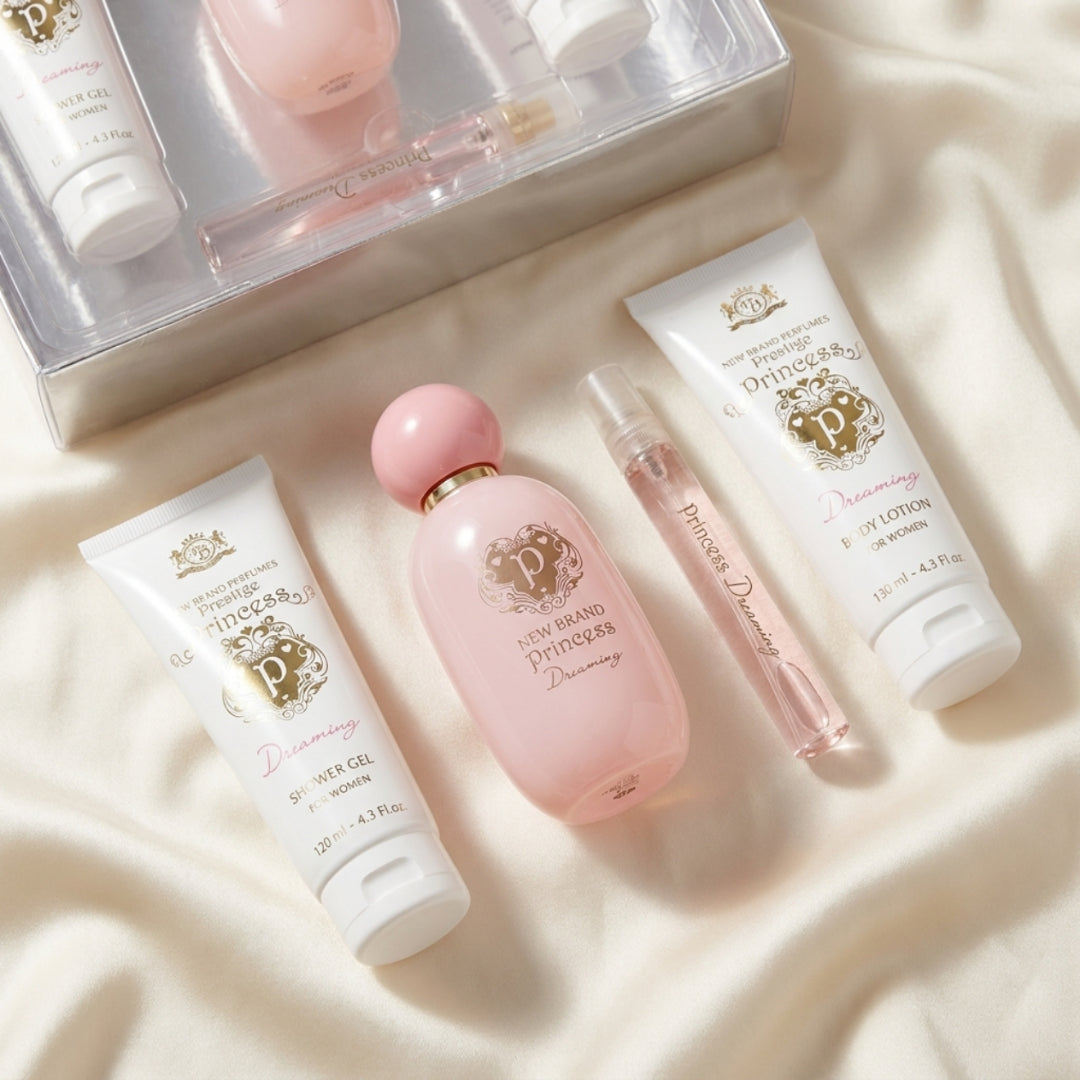 New Brand Set Prestige Princess Dreaming 3.3 Oz + 15 Ml + 4.3 Oz + 4.3 Oz Edp Women