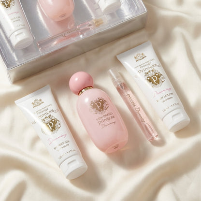 New Brand Set Prestige Princess Dreaming 3.3 Oz + 15 Ml + 4.3 Oz + 4.3 Oz Edp Women