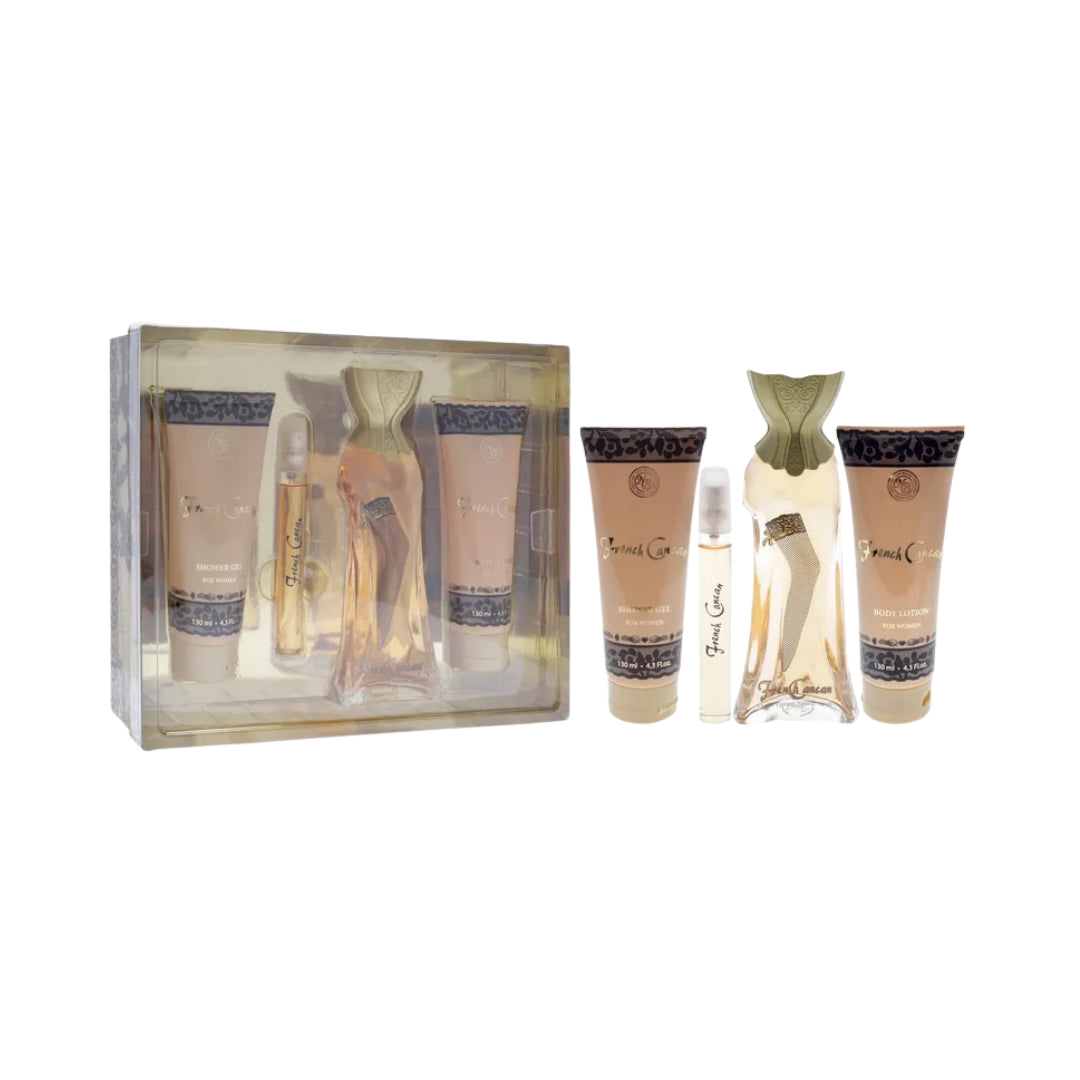 New Brand Set French Can Can 3.4 Oz + 4.3 Oz + 4.3 Oz + 15 Ml Edp Women