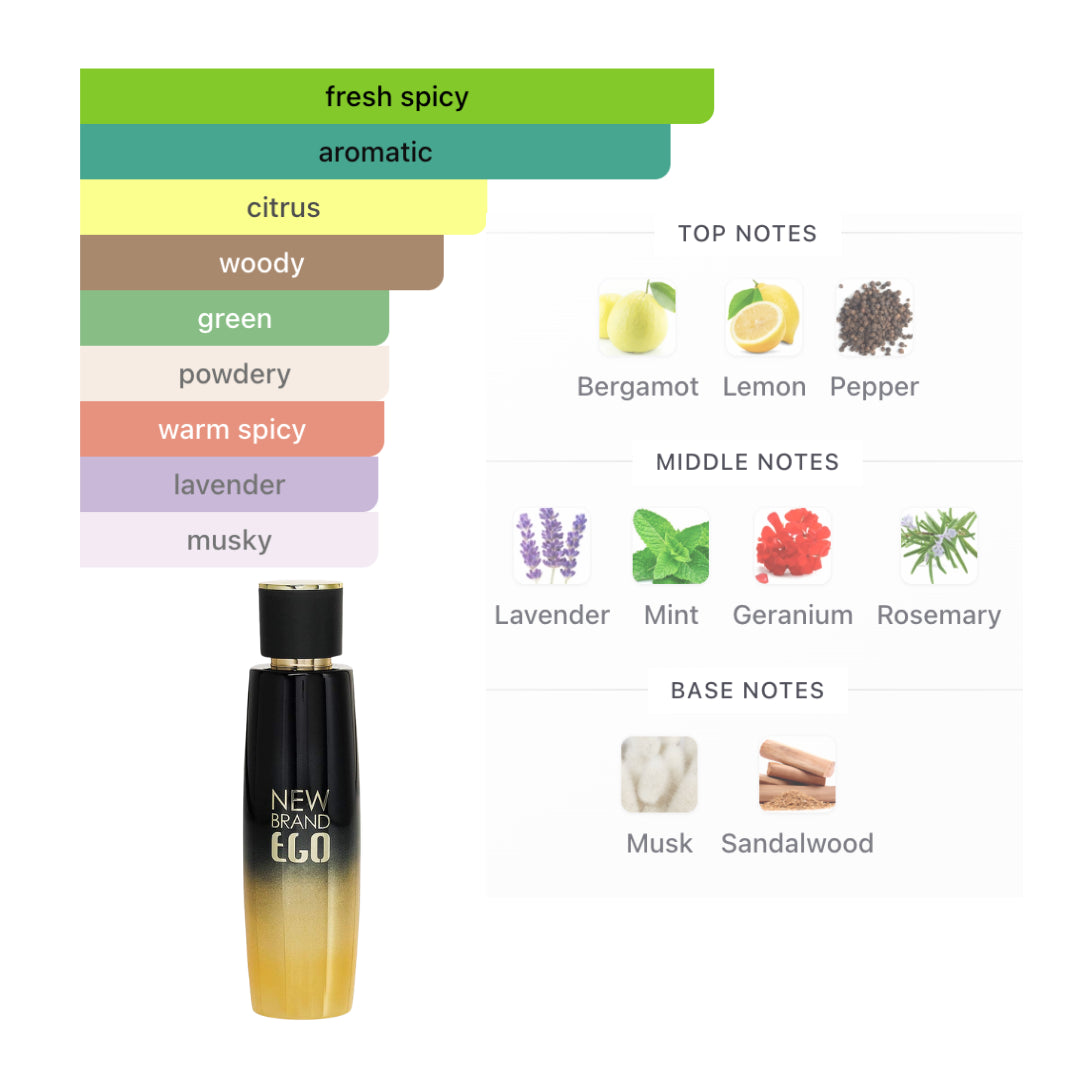 New Brand Prestige Ego Gold 3.3 Oz Edt Men