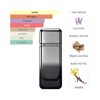Carolina Herrera 212 Vip Black Elixir 3.4 Oz Edp Men