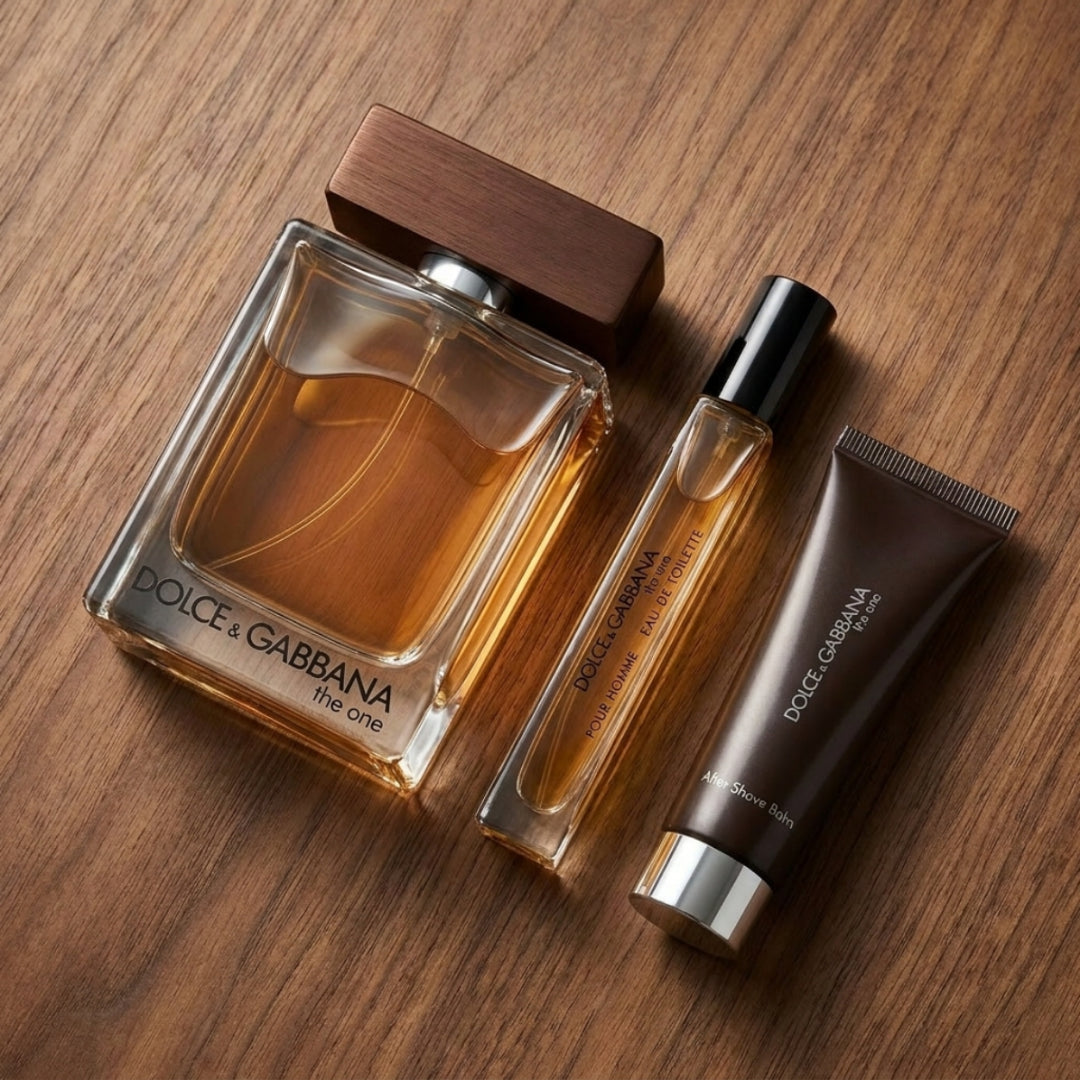Dolce & Gabbana Set The One 3.4 Oz Edt + 10 Ml Edt + 1.7 Oz Gel Men