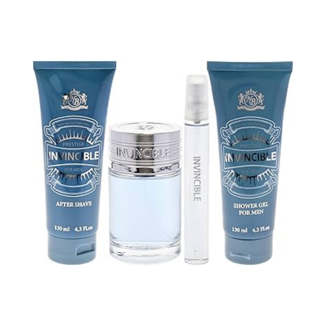 New Brand Set Invincible 3.3 Oz + 4.3 Oz + 4.3 Oz + 15 Ml Edt Men