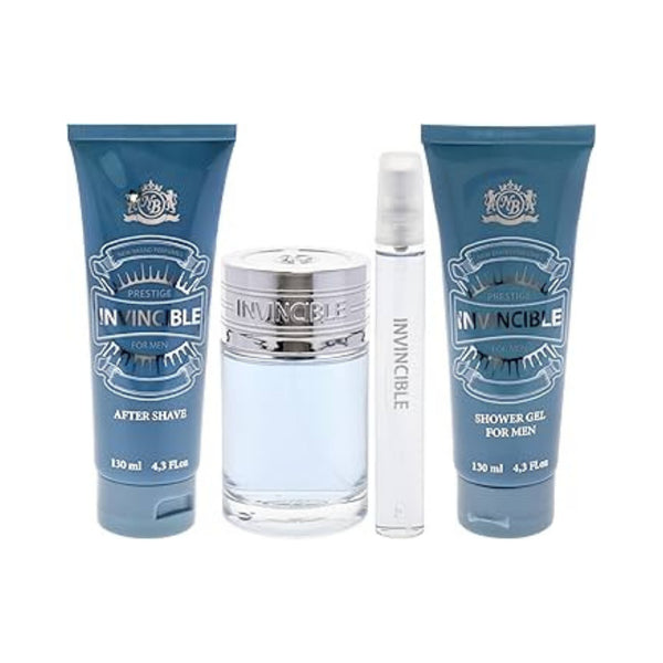 New Brand Set Invincible 3.3 Oz + 4.3 Oz + 4.3 Oz + 15 Ml Edt Men