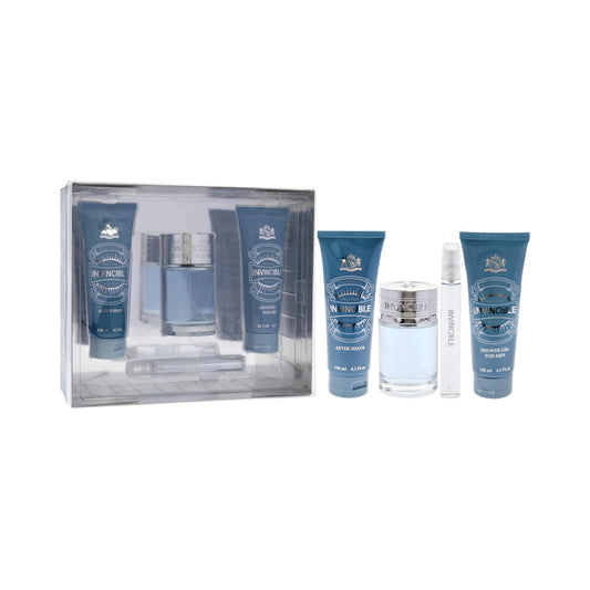 New Brand Set Invincible 3.3 Oz + 4.3 Oz + 4.3 Oz + 15 Ml Edt Men