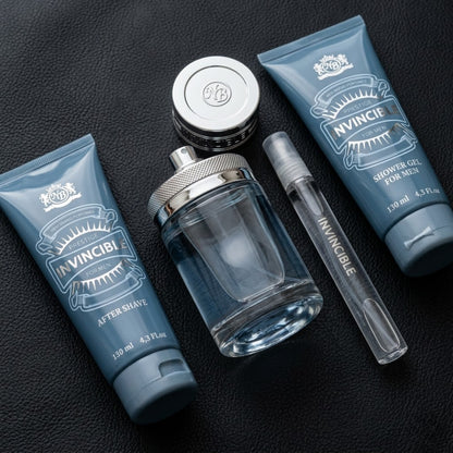 New Brand Set Invincible 3.3 Oz + 4.3 Oz + 4.3 Oz + 15 Ml Edt Men