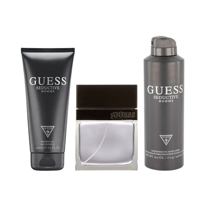 Guess Set Seductive 3.4 Oz Edt, 6.7 Oz Shower Gel Oz & Shower Gel 6 Oz Men