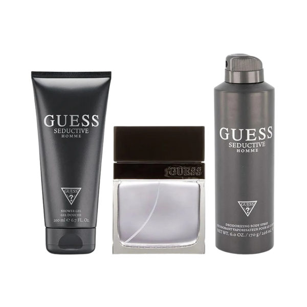 Guess Set Seductive 3.4 Oz Edt, 6.7 Oz Shower Gel Oz & Shower Gel 6 Oz Men