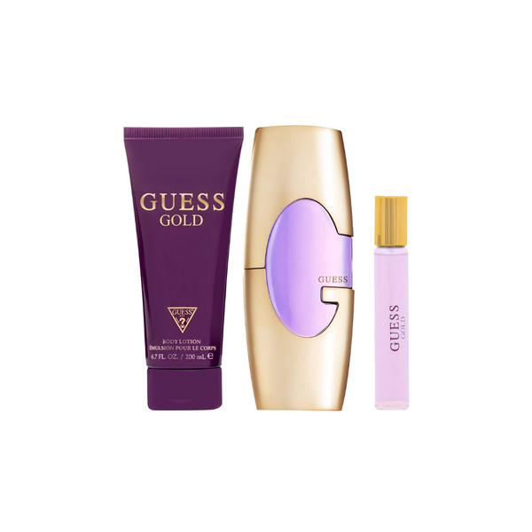 Guess Set Gold 3 Pc 2.5 Oz Edp / 6.7 Oz Body Lotion / 0.5 Oz Edp  Women