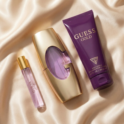 Guess Set Gold 3 Pc 2.5 Oz Edp / 6.7 Oz Body Lotion / 0.5 Oz Edp  Women