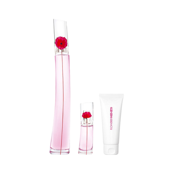 Kenzo Set Flower Poppy Bouquet 3.4 Oz Edp & 2.5 Body Lotion & Mini Women
