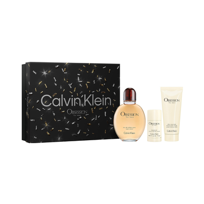Calvin Klein Set Obsession 4.2 Oz Edp + 3.3 Oz After Shave + 2.6 Oz Deo Men
