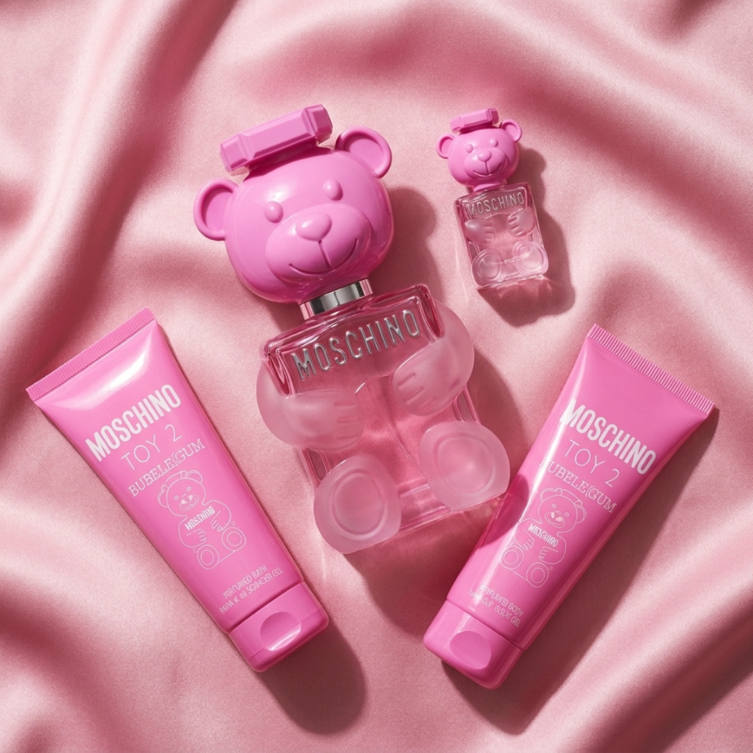 Moschino Set Toy 2 Bubble Gum 3.4 Oz Edp, 0.16 Oz Edp, 6.7 Oz Body Lotion, 6.7 Shower Gel Women