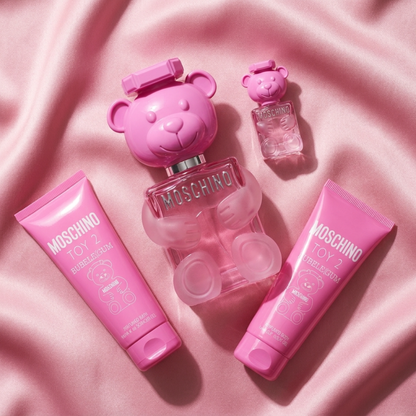 Moschino Set Toy 2 Bubble Gum 3.4 Oz Edp, 0.16 Oz Edp, 6.7 Oz Body Lotion, 6.7 Shower Gel Women