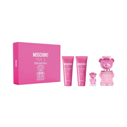 Moschino Set Toy 2 Bubble Gum 3.4 Oz Edp, 0.16 Oz Edp, 6.7 Oz Body Lotion, 6.7 Shower Gel Women