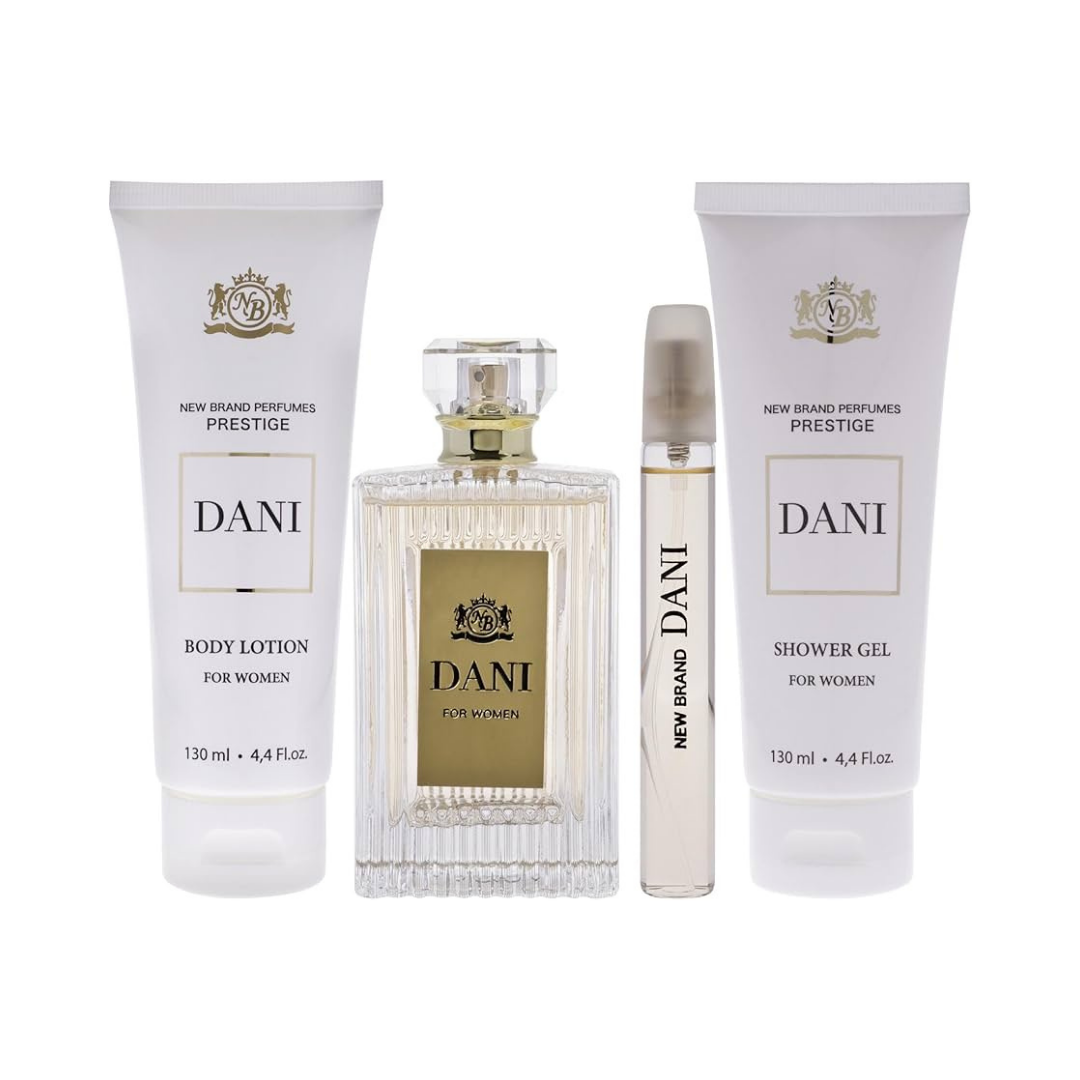 New Brand Set Prestige Dani 3.3 Oz + 4.4 Oz + 4.4 Oz + 15 Ml Edp Women