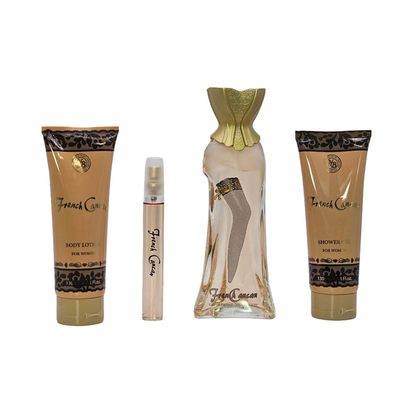 New Brand Set French Can Can 3.4 Oz + 4.3 Oz + 4.3 Oz + 15 Ml Edp Women