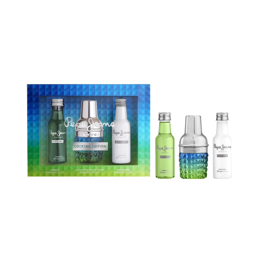 Pepe Jeans Set Cocktail 1.0 Oz Edt & 1.7 Oz After Shave & 1.7 Oz Shower Gel Men