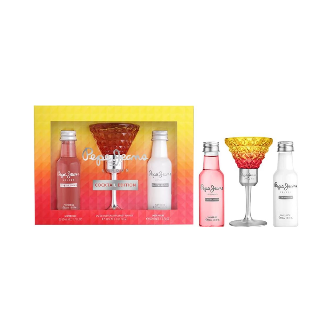 Pepe Jeans Set Cocktail 1.0 Oz Edt & 1.7 Oz Bosy Lotion & 1.7 Shower Gel Women
