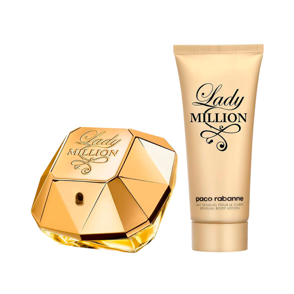 Paco Rabanne Set One Million 2.7 Oz Edp Women + 3.4 Oz Body Lotion