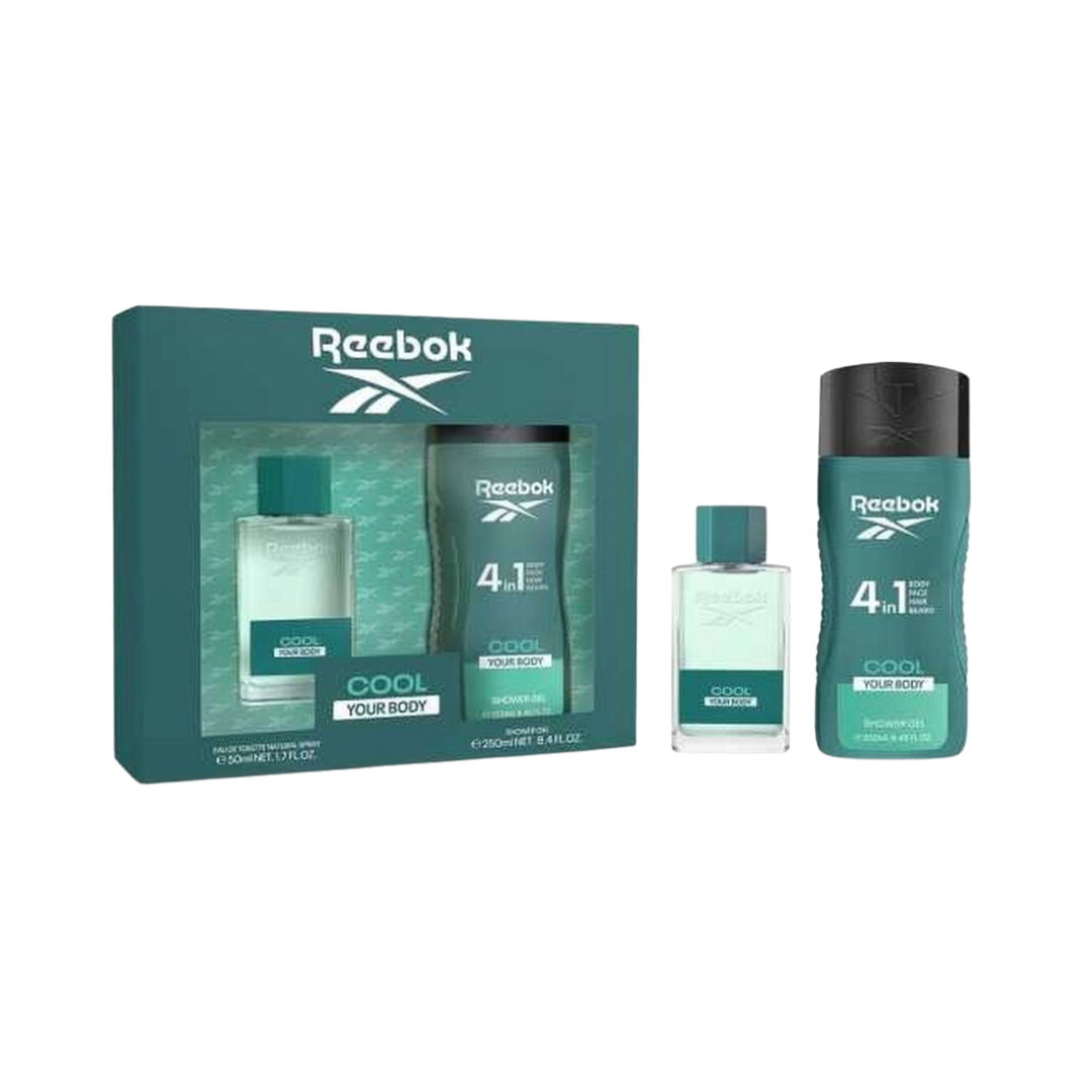 Reebok Set Cool Your Body 1.7 Oz Edt Men + 8.5 Oz Shower Gel