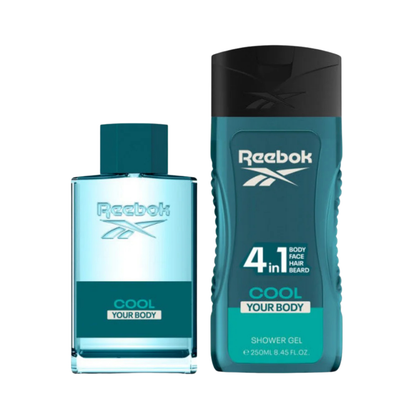 Reebok Set Cool Your Body 1.7 Oz Edt Men + 8.5 Oz Shower Gel