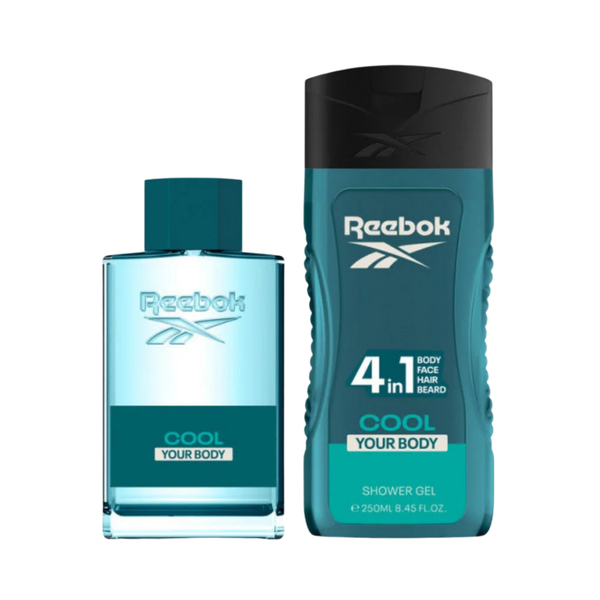 Reebok Set Cool Your Body 1.7 Oz Edt Men + 8.5 Oz Shower Gel