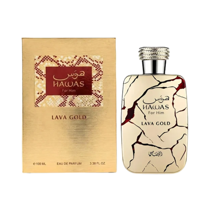Rasasi Hawas Lava Gold For Him 3.4 Oz Edp Men