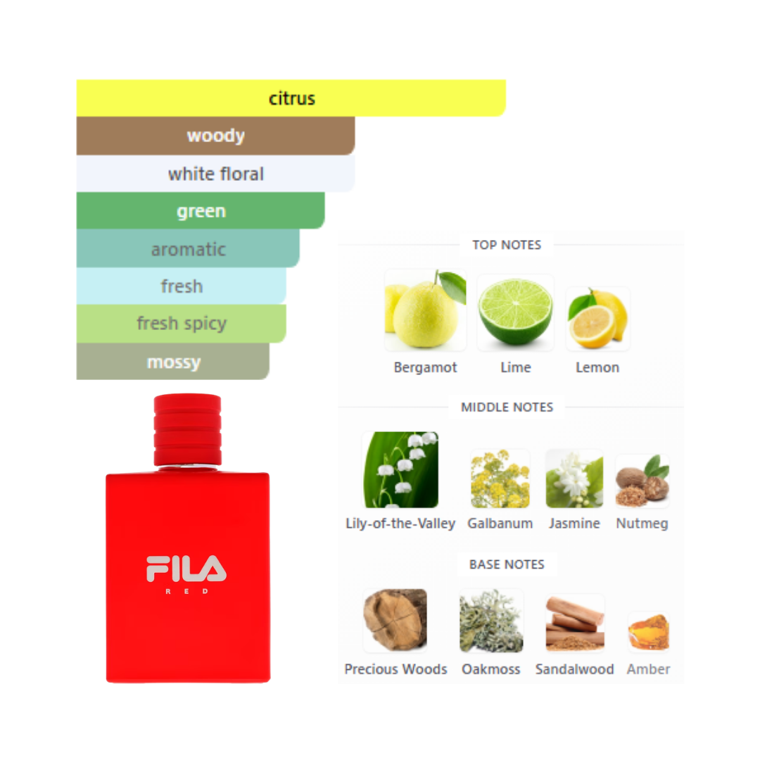 Fila Red 3.4 Oz Edt Men