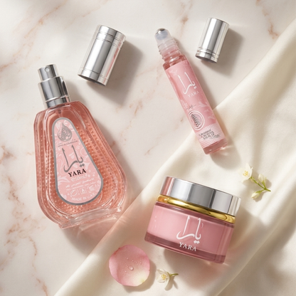 Lattafa Ard Al Zaafaran Set Yara 1.7 Oz Edp + Roll On 10ML + 20 Gr Body Cream Women