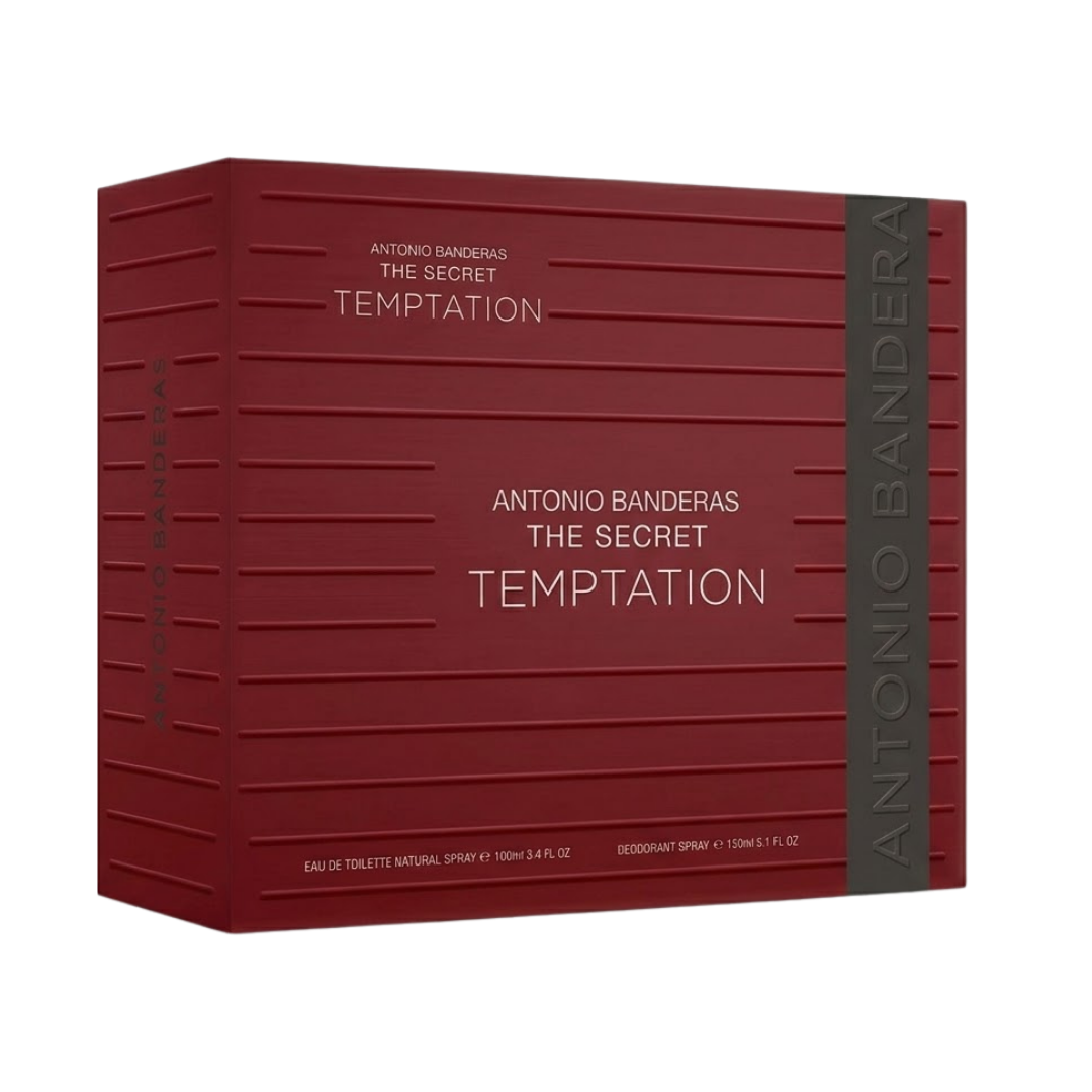Antonio Banderas Set The Secret Temptation 3.4 Oz Edt + Deodorant 5.0 Oz Men