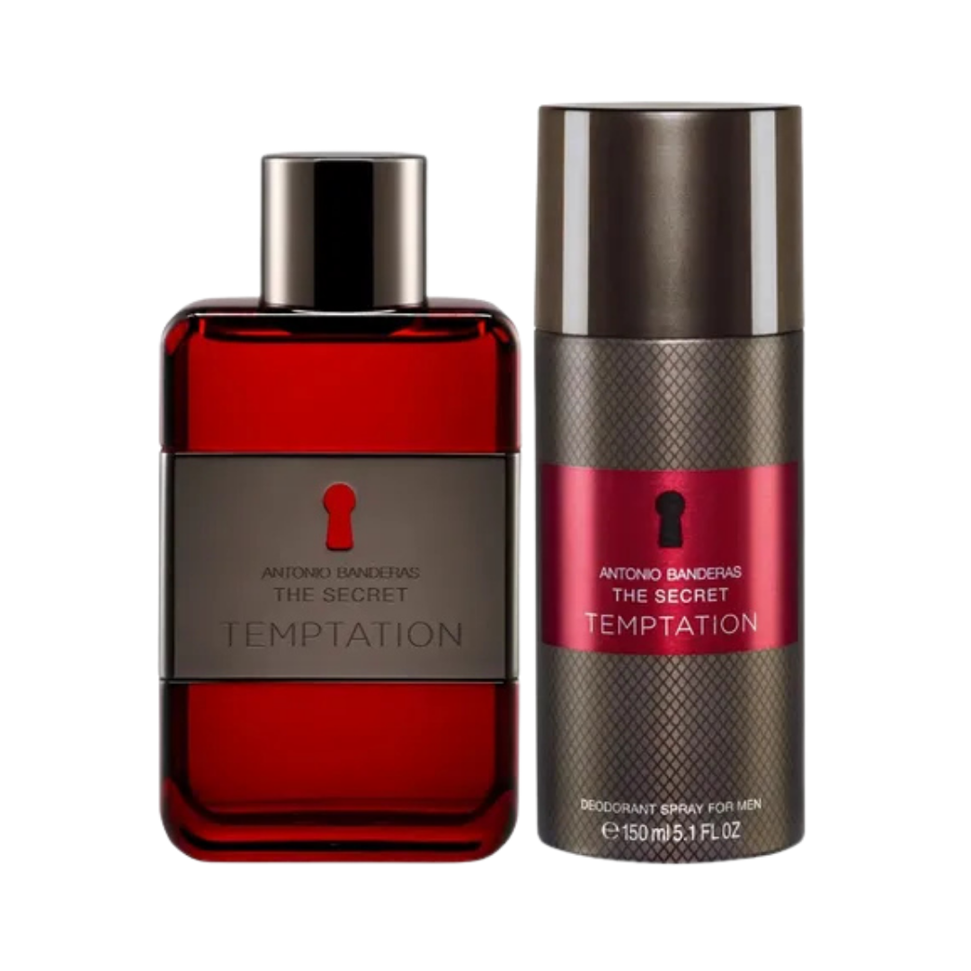 Antonio Banderas Set The Secret Temptation 3.4 Oz Edt + Deodorant 5.0 Oz Men