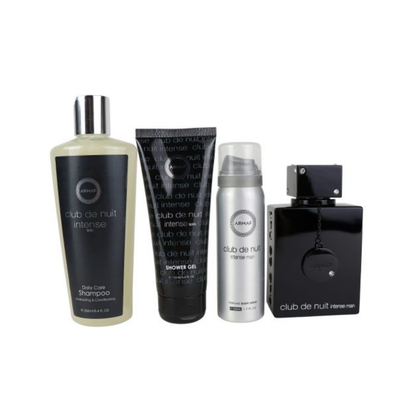 Armaf Set Club de Nuit Intense Edt 3.4 Oz + Shower Gel 3.4 Oz + Shampoo 8.4 Oz + Body Spray 1.7 Oz Men