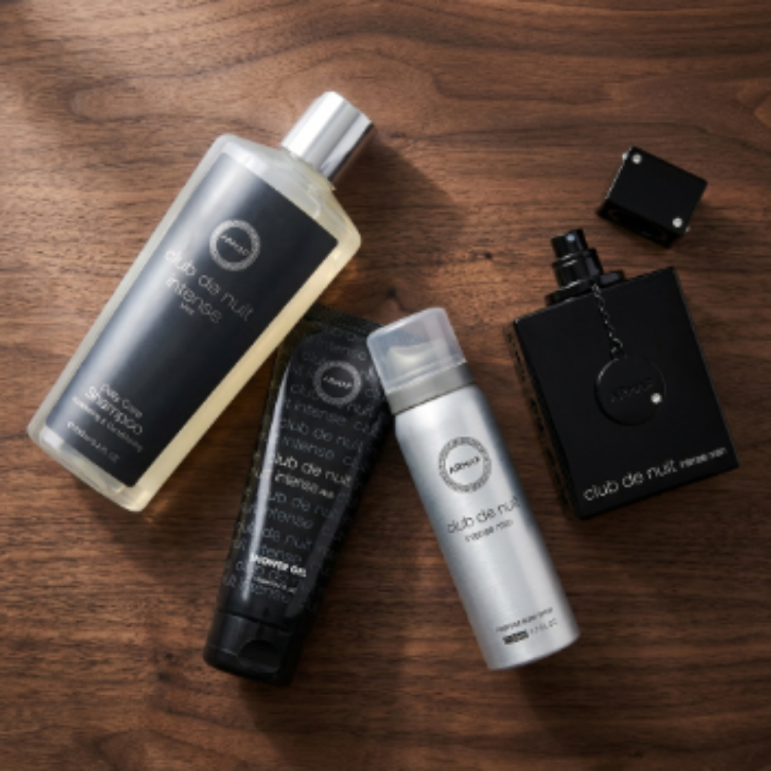 Armaf Set Club de Nuit Intense Edt 3.4 Oz + Shower Gel 3.4 Oz + Shampoo 8.4 Oz + Body Spray 1.7 Oz Men