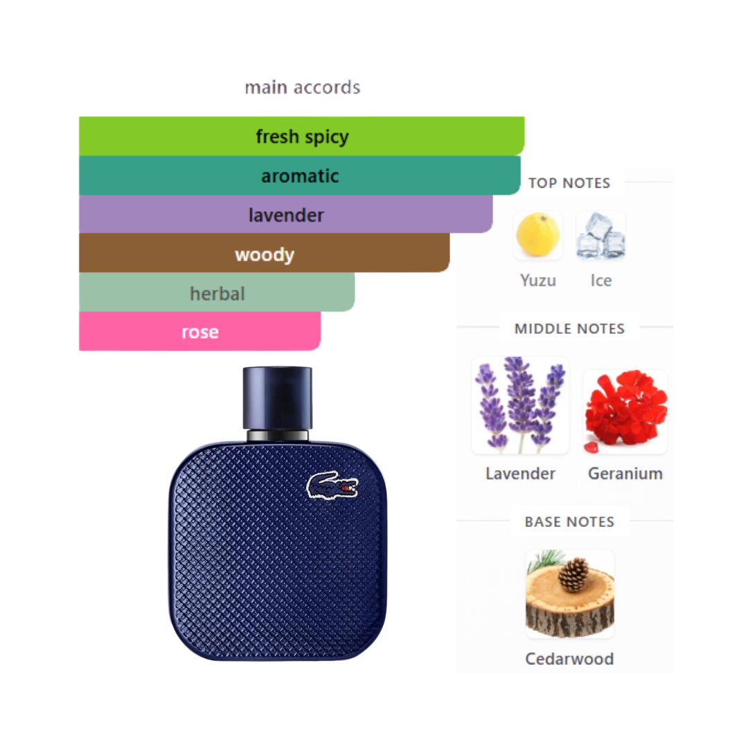 Lacoste L.12.12 Bleu 3.4 Oz Edp Men