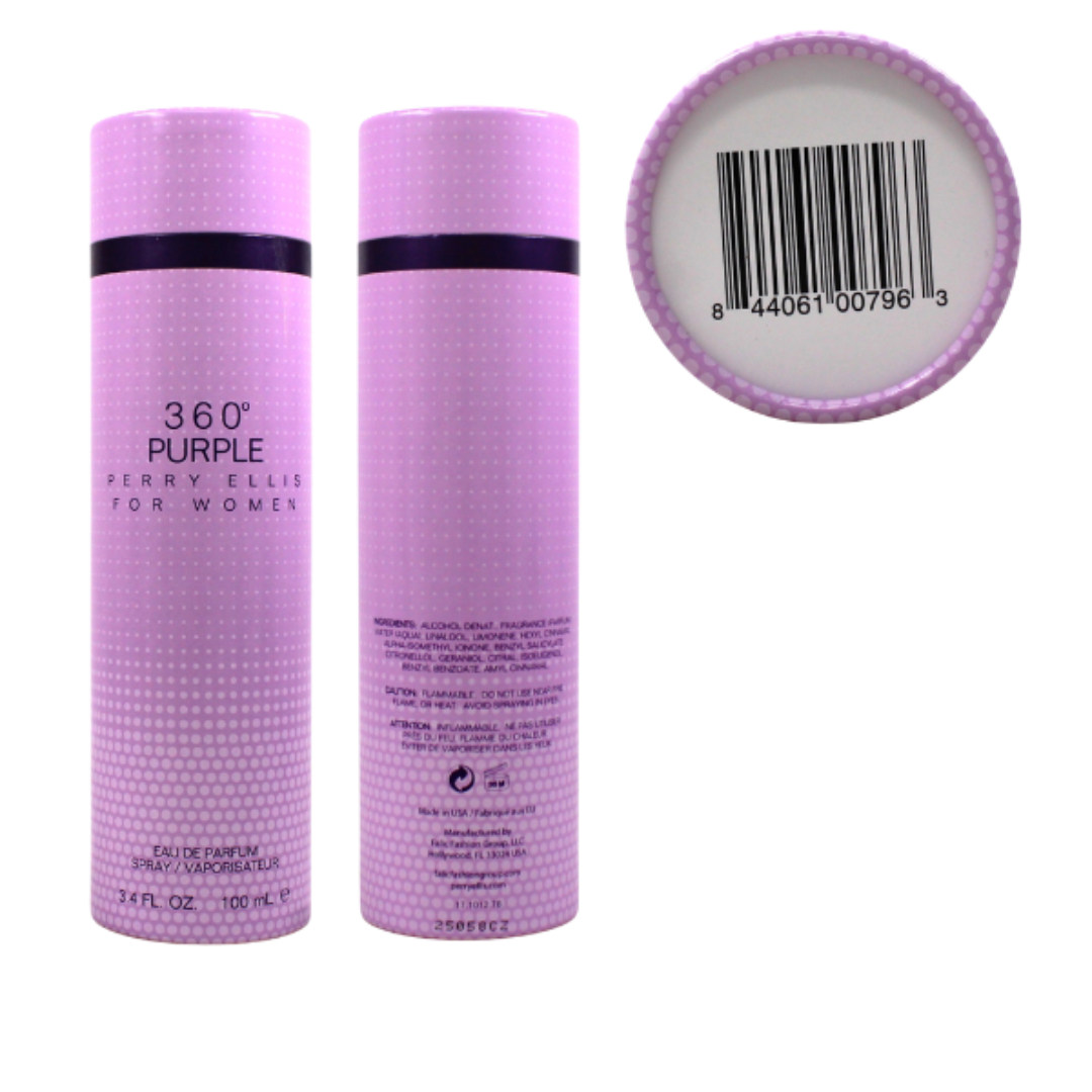 Perry Ellis 360 Purple 3.4 Oz Edp Women