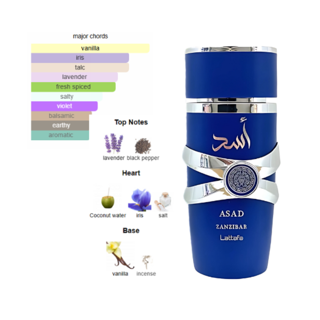 Lattafa Asad Zanzibar 3.4 Oz Men Edp