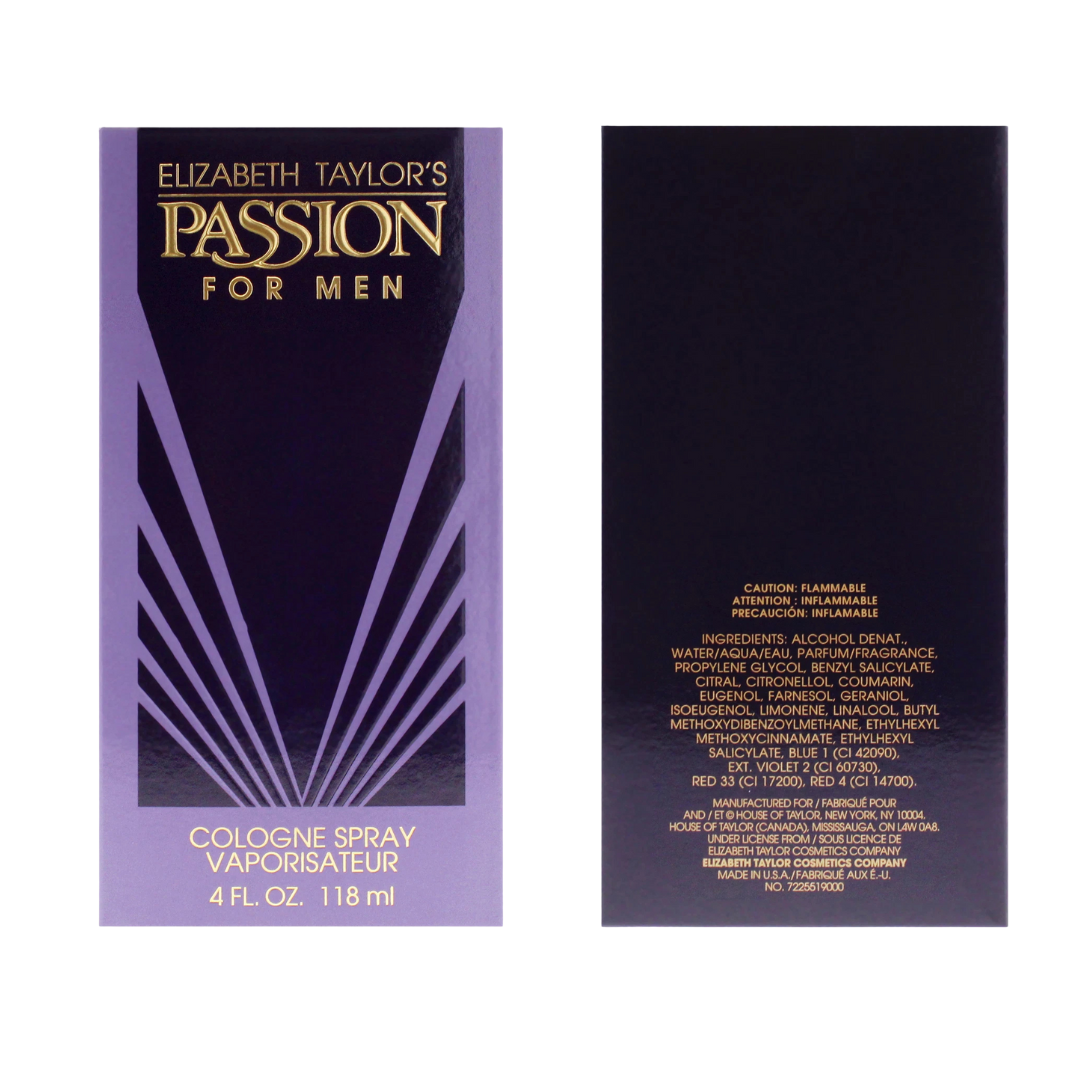Elizabeth Taylor Passion 4.0 Oz EDC for Men