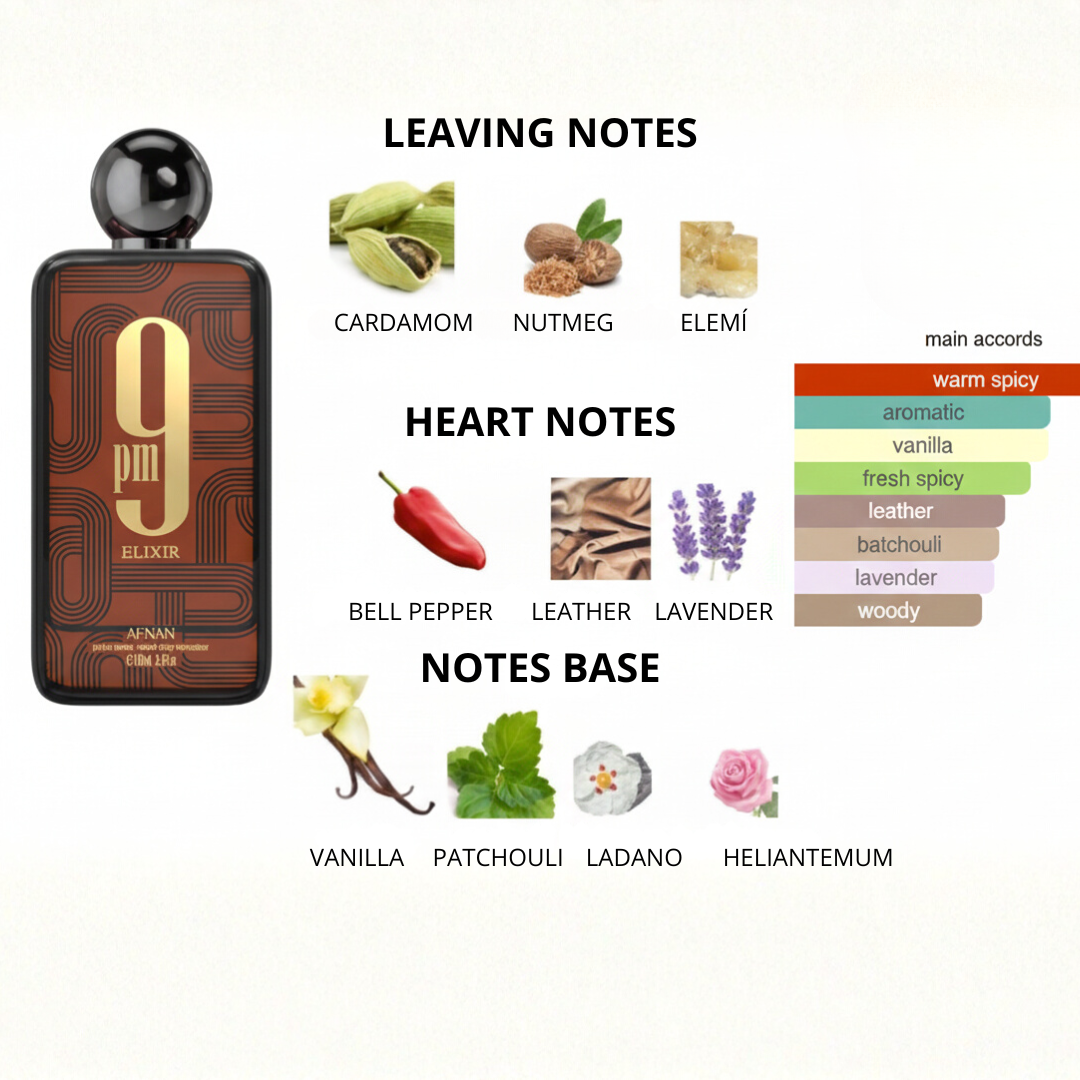 Afnan 9 Pm Elixir Parfum 3.4 Oz Men